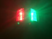 MARINE BOAT RED & GREEN COMBO BOW NAVIGATION LIGHT BLACK PC HOUS